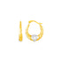 14k Two Toned Gold Claddagh Hoop Earrings